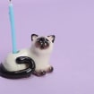 Keramik Haustier Kuchen Topper Katze Kerzenhalter Handgemachte Porzellan Figur