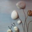 Schnecken Gemälde mit echten Muscheln, Muschel Kunst, Wohnkultur, 25x25x3 cm