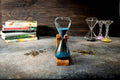 15 Minuten Sanduhr mit Olivenholz Halter – 11 x 19 x 5 cm, Dekorativ