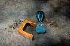 15 Minuten Sanduhr mit Olivenholz Halter – 11 x 19 x 5 cm, Dekorativ