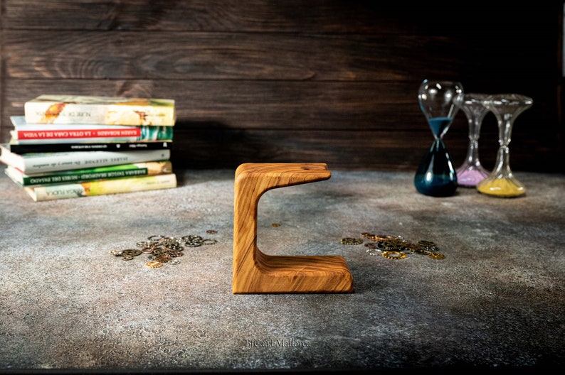15 Minuten Sanduhr mit Olivenholz Halter – 11 x 19 x 5 cm, Dekorativ