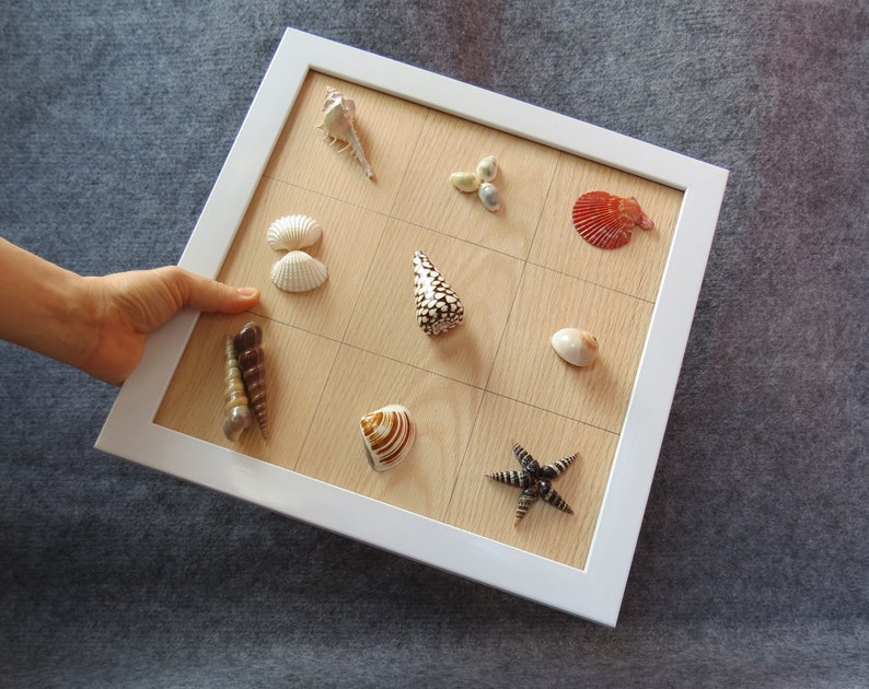Schnecke Sammlung Gemälde mit echten Muscheln, Muschel Kunst, Wohnkultur Wanddeko