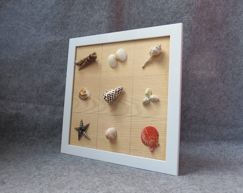 Schnecke Sammlung Gemälde mit echten Muscheln, Muschel Kunst, Wohnkultur Wanddeko