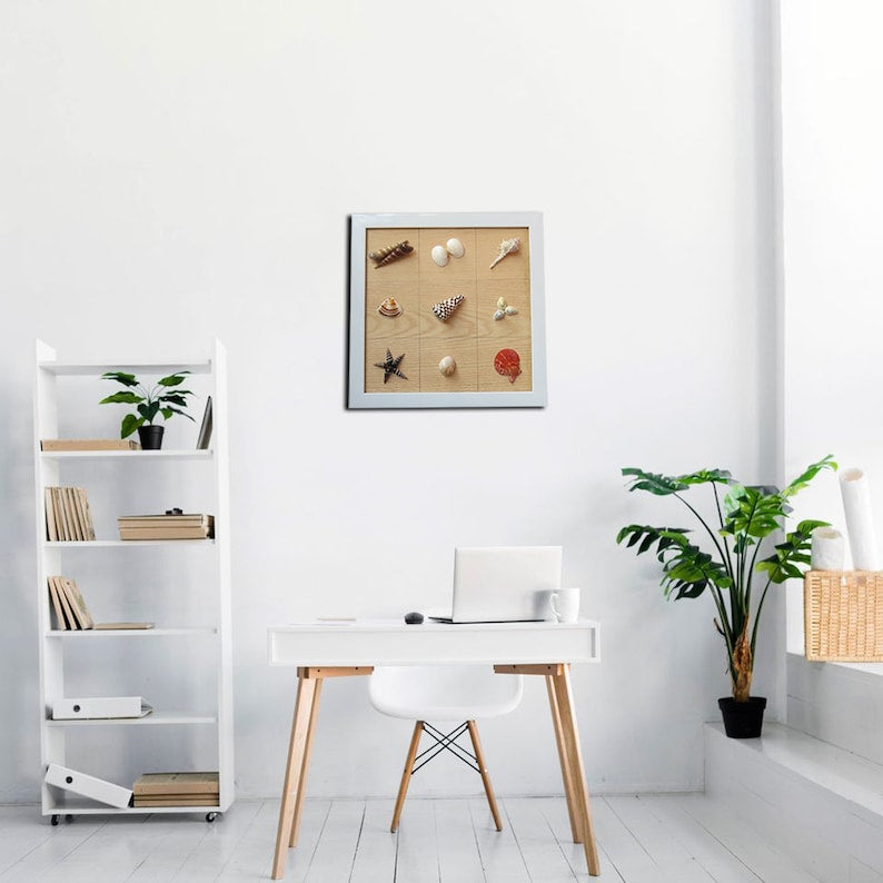 Schnecke Sammlung Gemälde mit echten Muscheln, Muschel Kunst, Wohnkultur Wanddeko