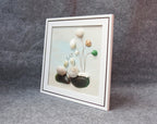 Schnecken Gemälde mit echten Muscheln, Muschel Kunst, Wohnkultur, 25x25x3 cm