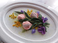 3D-Panel, Rosa Tulpe Skulptur Malerei, Blumenskulptur, skulpturale Kunst, dreidimensionale Blumen aus Gips, 3D-Blumen für die Wand, 25x17 cm