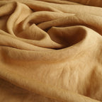 Leinenvorhang mit Stangentasche, 135 cm breit, ungefüttert oder gefüttert, Sichtschutz oder Verdunkelung, Ockergelb