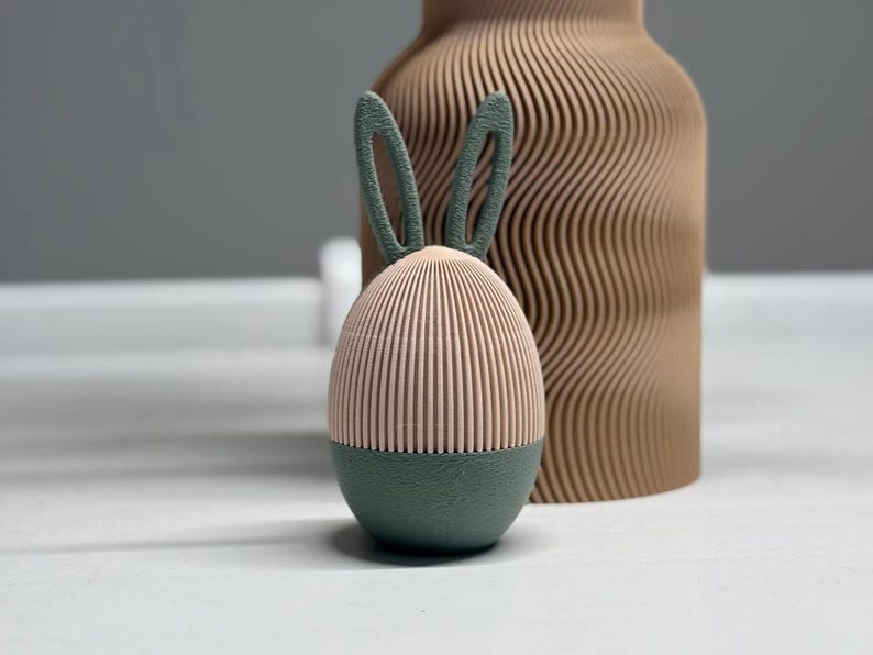 Osterei im Japandi-Stil – Aufbewahrungsbehälter & Deko, Groß 13cm, Klein 9cm