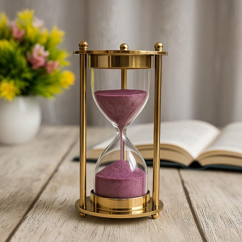 Messing Sanduhr 2 Minuten Lila Sand Retro Schreibtisch Dekor Meditationstimer