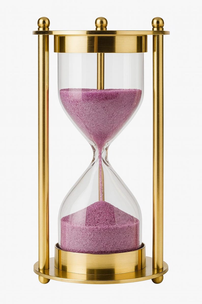 Messing Sanduhr 2 Minuten Lila Sand Retro Schreibtisch Dekor Meditationstimer