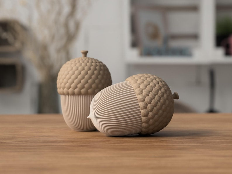 Eichelbehälter Herbstdekoration 3D gedruckt Schraubverschluss 120mm Höhe