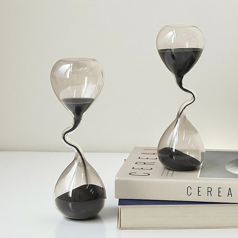 Schwarze Sanduhr Modernes Minimalistisches Tischdekor