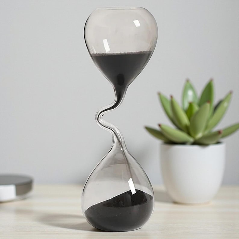 Schwarze Sanduhr Modernes Minimalistisches Tischdekor