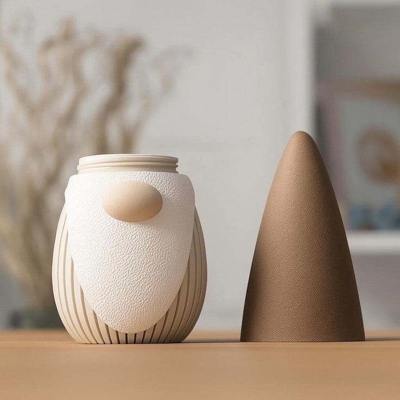 Skandinavischer Wichtel mit Schraubdeckel – Aufbewahrungsbehälter für Herbst & Weihnachten, minimalistisch, klein & groß