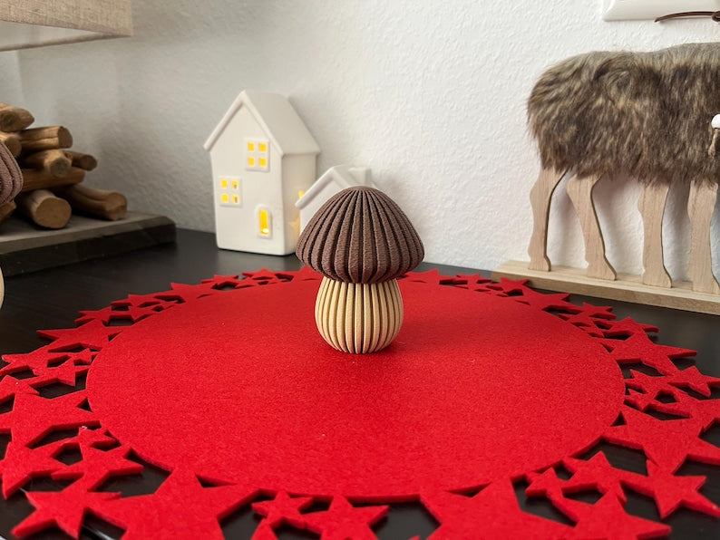 3D-gedruckte Pilz-Deko aus PLA | Herbst- und Winterdekoration | 3 Größen (9, 12, 15 cm)