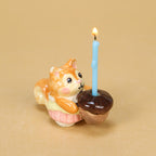 Keramik Eichhörnchen Tortenaufsatz mit Kerzenhalter, Natur Themen Kuchen Dekoration, Orange