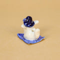 Keramik Hexe Hase Kuchen Topper mit Sternenhut und Kerzenhalter, blaue Basis, Halloween Tischdekoration