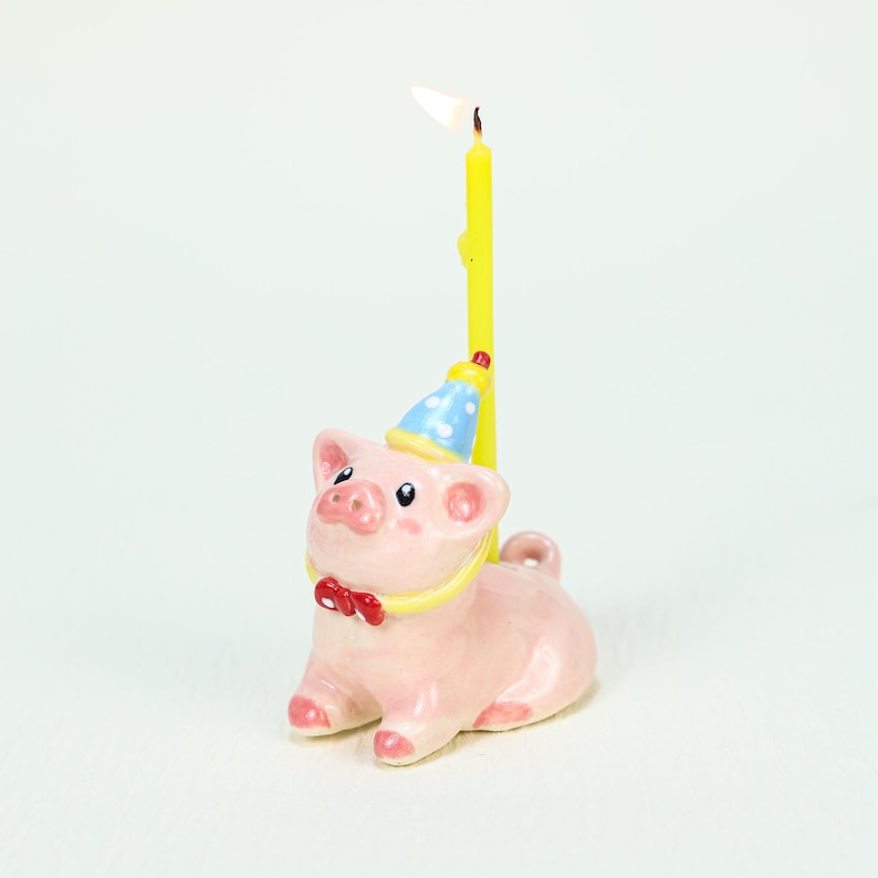 Keramik Schwein Kerzenhalter Rosa Kawaii Schwein Geburtstag Kerze Kuchen Topper Party Dekor Bauernhof