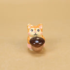 Keramik Eichhörnchen Tortenaufsatz mit Kerzenhalter, Natur Themen Kuchen Dekoration, Orange