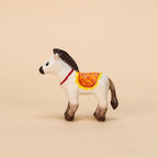 Pony-Kerzenhalter aus Keramik, handbemalt, schwarz-braune Mähne, Geburtstagskerze, Kuchendeckel für Pferdefans