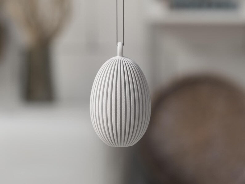Osterei Ornamente 3D Druck, Moderne Minimalistische Osterdekoration zum Aufhängen oder Hinstellen, 50mm