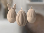 Osterei Ornamente 3D Druck, Moderne Minimalistische Osterdekoration zum Aufhängen oder Hinstellen, 50mm