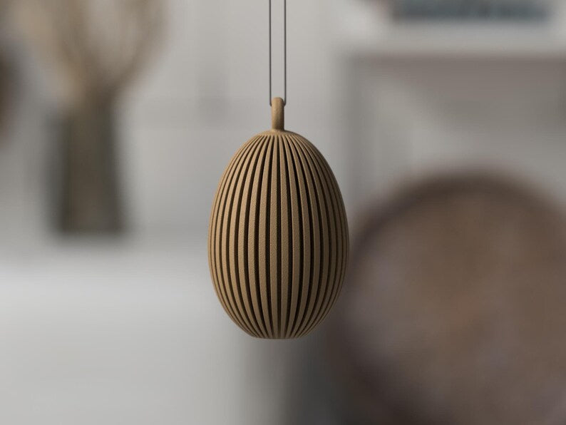 Osterei Ornamente 3D Druck, Moderne Minimalistische Osterdekoration zum Aufhängen oder Hinstellen, 50mm