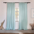 Musselin-Vorhang 2-lagig 100% Baumwolle Boho Gardine Lichtdurchlässig
