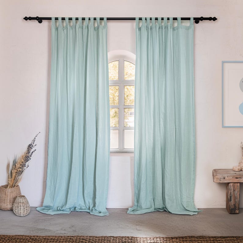 Musselin-Vorhang 2-lagig 100% Baumwolle Boho Gardine Lichtdurchlässig