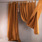 Musselin-Vorhang 2-lagig 100% Baumwolle Boho Gardine Lichtdurchlässig
