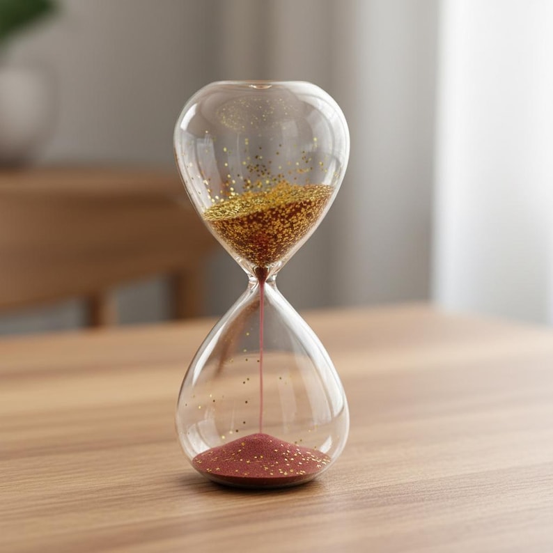 Stern Sanduhr Glas Timer Holzsockel Dekorative Schreibtischuhr