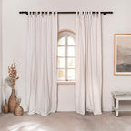 Musselin-Vorhang 2-lagig 100% Baumwolle Boho Gardine Lichtdurchlässig