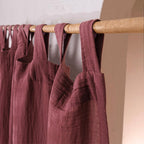 Musselin-Vorhang 2-lagig 100% Baumwolle Boho Gardine Lichtdurchlässig