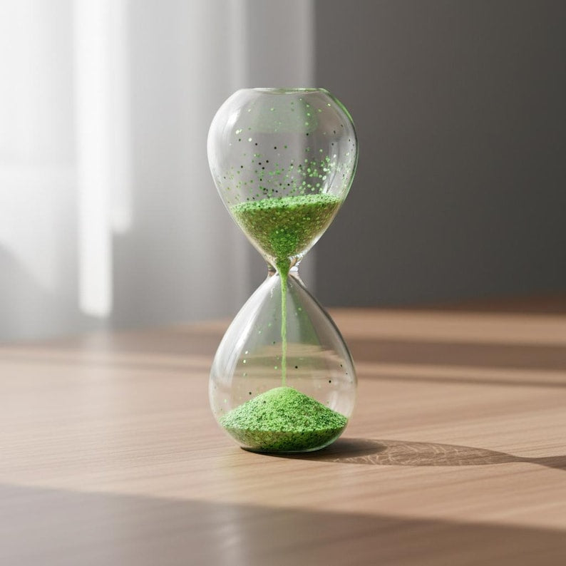 Stern Sanduhr Glas Timer Holzsockel Dekorative Schreibtischuhr