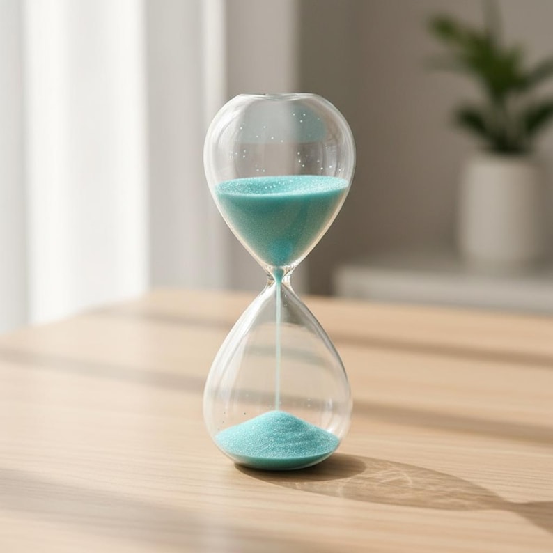 Stern Sanduhr Glas Timer Holzsockel Dekorative Schreibtischuhr