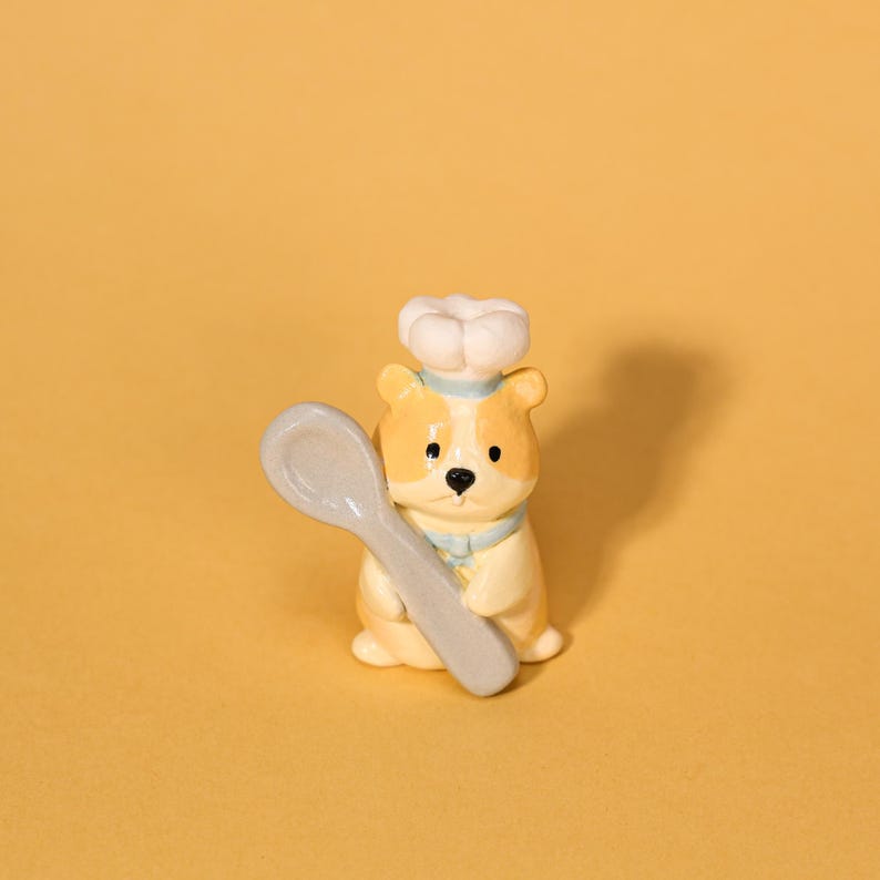 Niedlicher Hamster Keramik Kerzenhalter Geburtstag Figurine Kawaii Miniatur Haustier Keramik Dekor süßer Kuchendeckel Geschenk