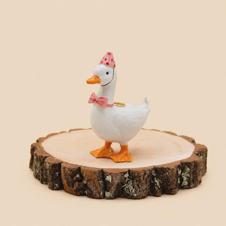 Rosa Gans Cake Topper Porzellan Figur Kerzenhalter