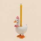 Rosa Gans Cake Topper Porzellan Figur Kerzenhalter