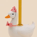 Rosa Gans Cake Topper Porzellan Figur Kerzenhalter