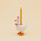 Rosa Gans Cake Topper Porzellan Figur Kerzenhalter