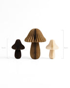Papierpilze 3er-Set Herbstdeko faltbar mit Magneten, 10 cm & 15 cm, Papier