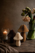 Papierpilze 3er-Set Herbstdeko faltbar mit Magneten, 10 cm & 15 cm, Papier