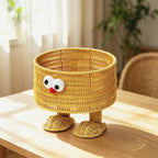 Handgeflochtener Rattan-Aufbewahrungskorb Hühnermodell mit Füßen, 25 cm