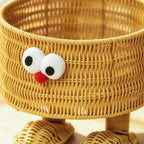 Handgeflochtener Rattan-Aufbewahrungskorb Hühnermodell mit Füßen, 25 cm