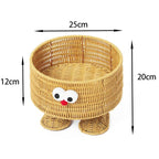 Handgeflochtener Rattan-Aufbewahrungskorb Hühnermodell mit Füßen, 25 cm