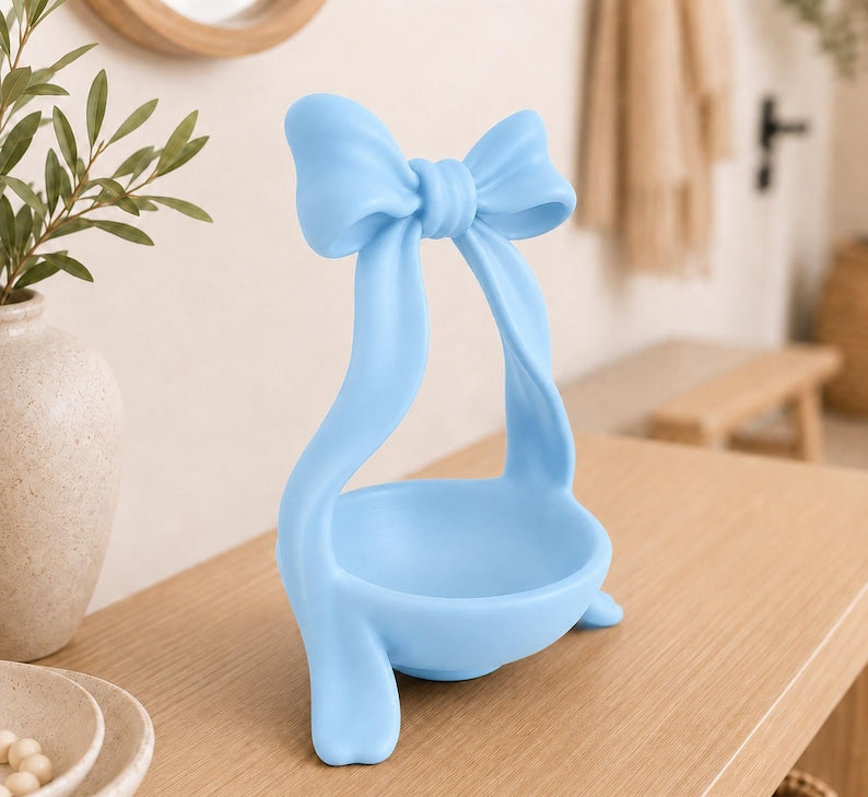 Ablageschale mit Schleife aus PLA im 3D-Druck | Schlüsselablage und Dekoschale für Flur & Wohnzimmer