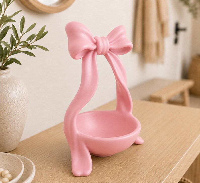 Ablageschale mit Schleife aus PLA im 3D-Druck | Schlüsselablage und Dekoschale für Flur & Wohnzimmer