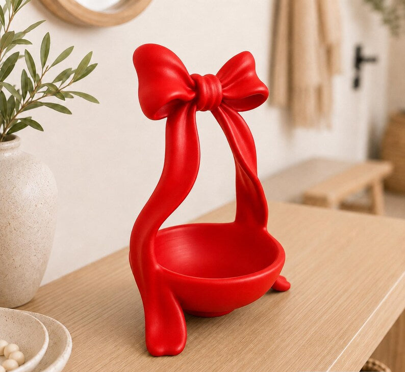 Ablageschale mit Schleife aus PLA im 3D-Druck | Schlüsselablage und Dekoschale für Flur & Wohnzimmer
