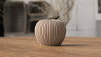 3D-gedruckter Deko-Apfel mit Rillen-Design, 81 mm x 77 mm, Herbstdekoration
