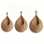 Hängender Obstnetzbeutel aus Baumwollseil, Boho-Aufbewahrung für Obst und Gemüse, 1er oder 3er-Pack, Braun/Khaki/Weiß/Naturleinen